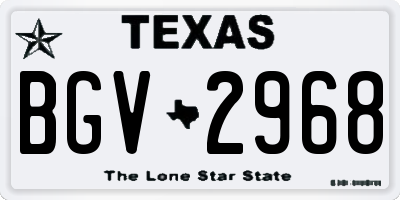 TX license plate BGV2968