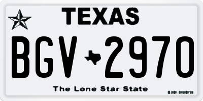 TX license plate BGV2970