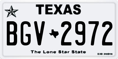 TX license plate BGV2972