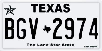 TX license plate BGV2974