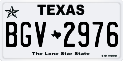 TX license plate BGV2976