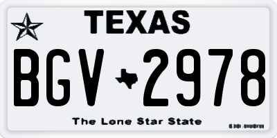 TX license plate BGV2978