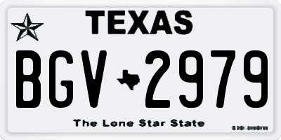 TX license plate BGV2979