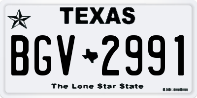 TX license plate BGV2991