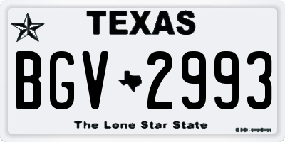 TX license plate BGV2993