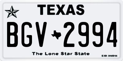TX license plate BGV2994