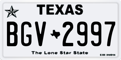 TX license plate BGV2997