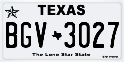 TX license plate BGV3027