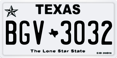 TX license plate BGV3032