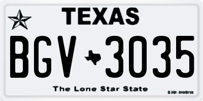 TX license plate BGV3035