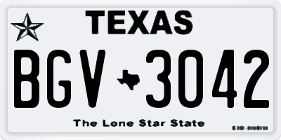 TX license plate BGV3042