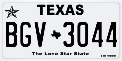 TX license plate BGV3044