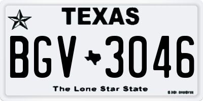 TX license plate BGV3046