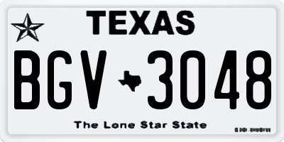 TX license plate BGV3048