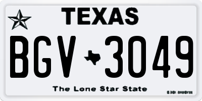 TX license plate BGV3049