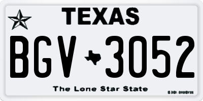 TX license plate BGV3052