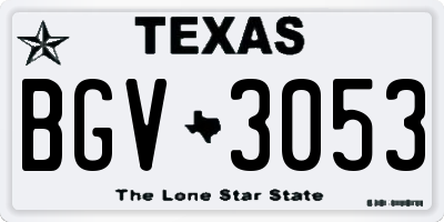 TX license plate BGV3053