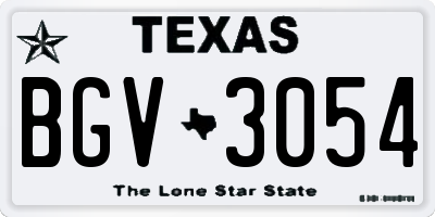 TX license plate BGV3054