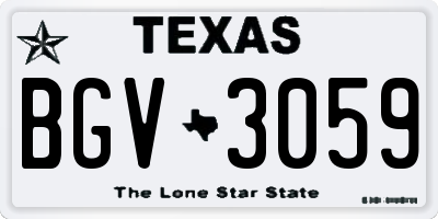 TX license plate BGV3059