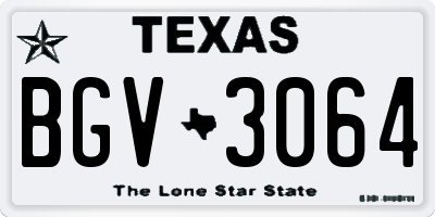 TX license plate BGV3064