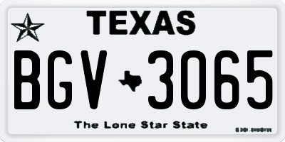 TX license plate BGV3065