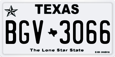 TX license plate BGV3066