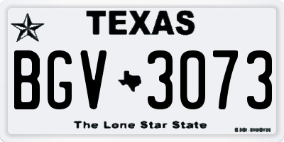 TX license plate BGV3073