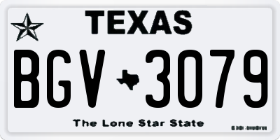 TX license plate BGV3079