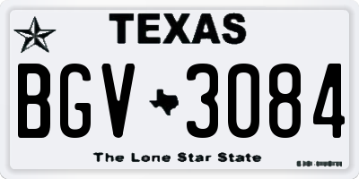 TX license plate BGV3084