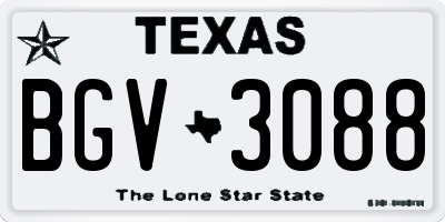 TX license plate BGV3088