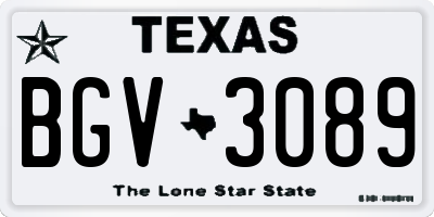 TX license plate BGV3089