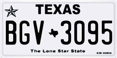 TX license plate BGV3095