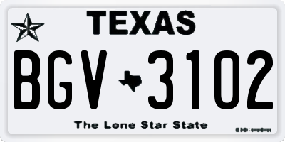 TX license plate BGV3102