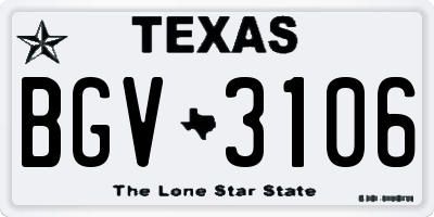 TX license plate BGV3106