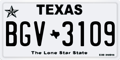 TX license plate BGV3109