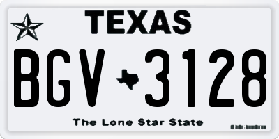 TX license plate BGV3128