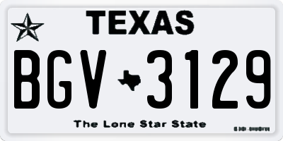 TX license plate BGV3129