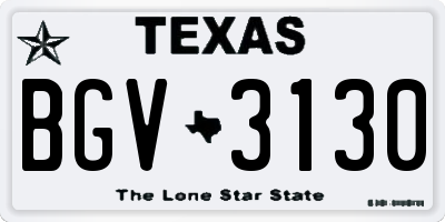 TX license plate BGV3130