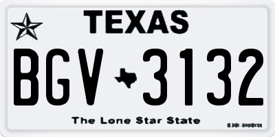 TX license plate BGV3132