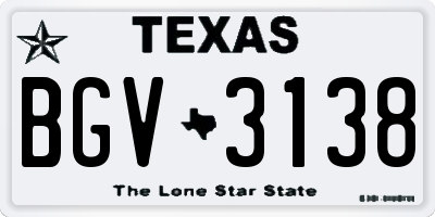 TX license plate BGV3138
