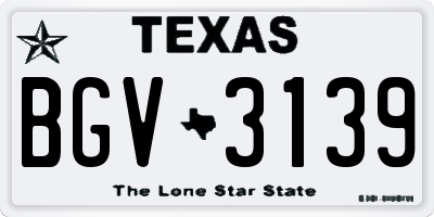 TX license plate BGV3139