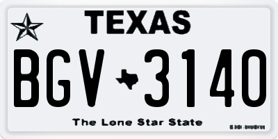TX license plate BGV3140