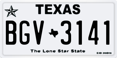 TX license plate BGV3141