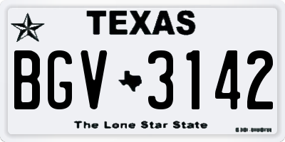 TX license plate BGV3142