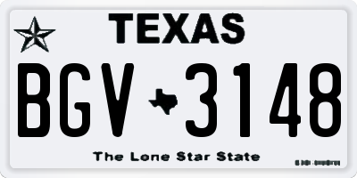 TX license plate BGV3148