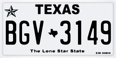 TX license plate BGV3149