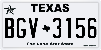 TX license plate BGV3156