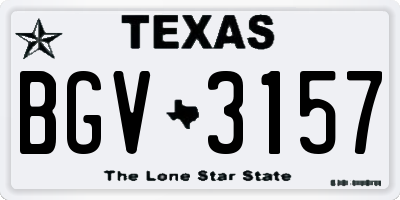 TX license plate BGV3157
