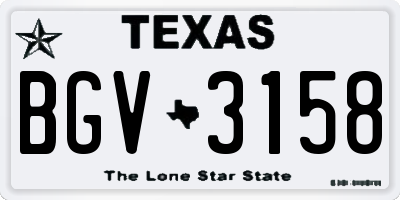 TX license plate BGV3158
