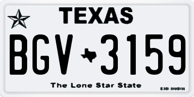 TX license plate BGV3159